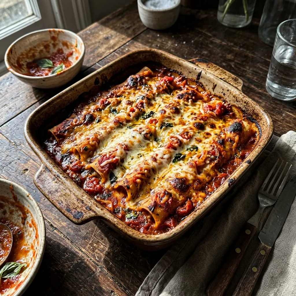 Classic spinach and ricotta cannelloni