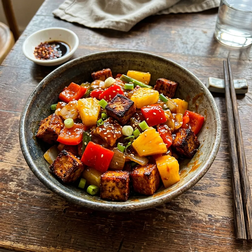 Sweet and sour tofu with pineapple