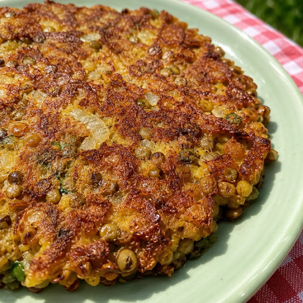 High-protein lentil pancakes