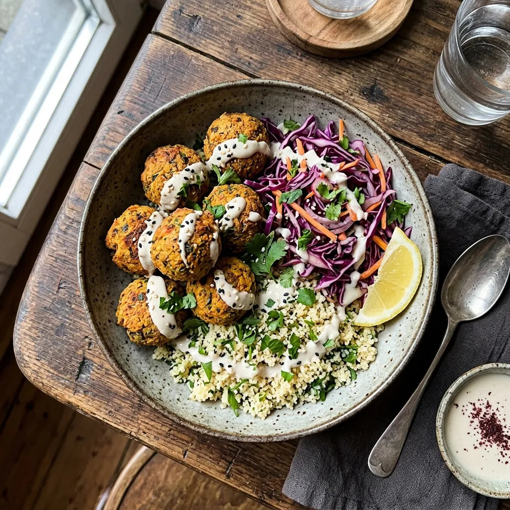 Sweet potato falafel bowl