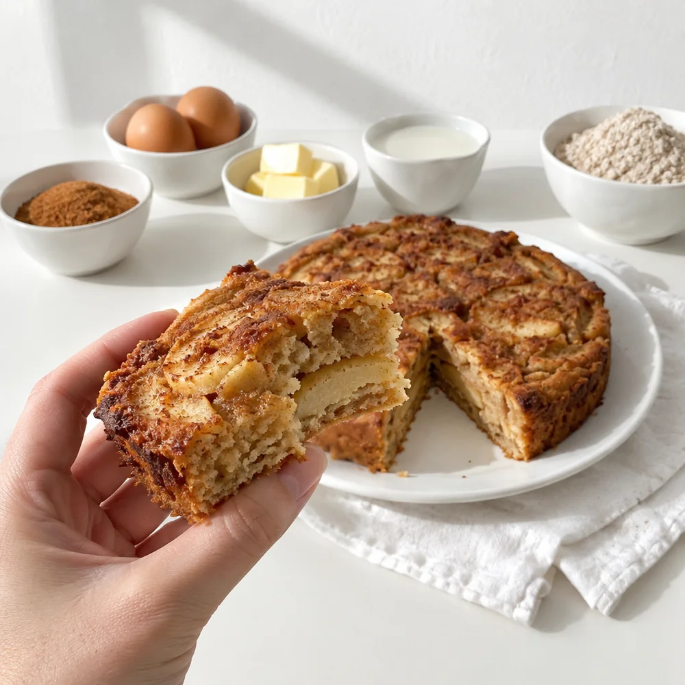 Invisible apple cake with spelt and cinnamon