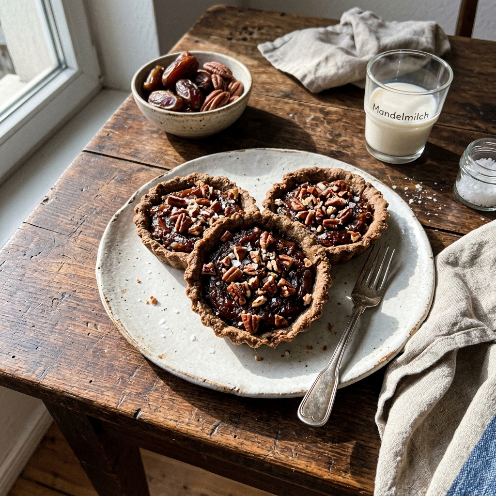 Vegan date tartlets with pecans