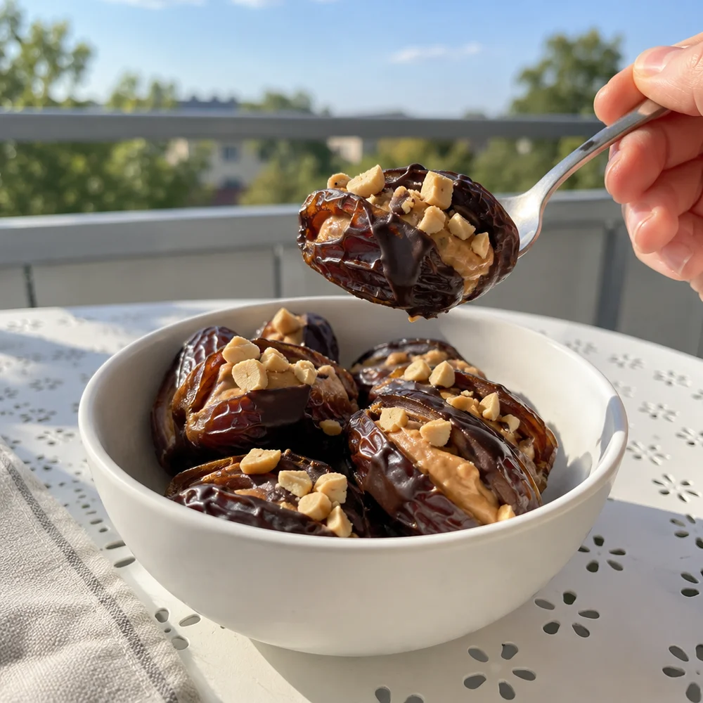 Vegan peanut chocolate dates