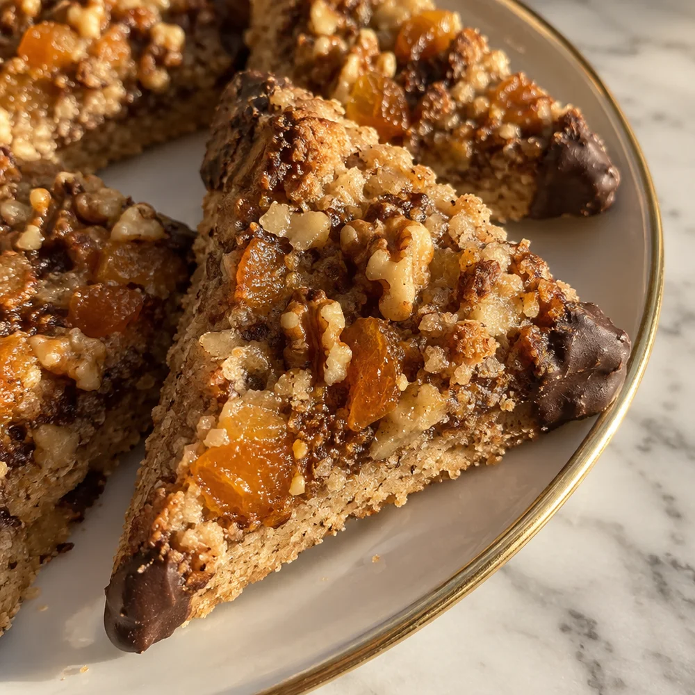 Vegan Nussecken (nut triangles) with walnuts and apricots
