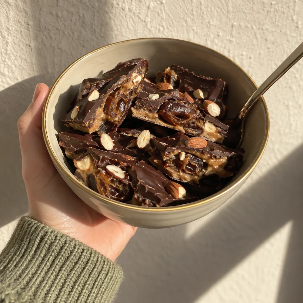 Vegan chocolate date bark
