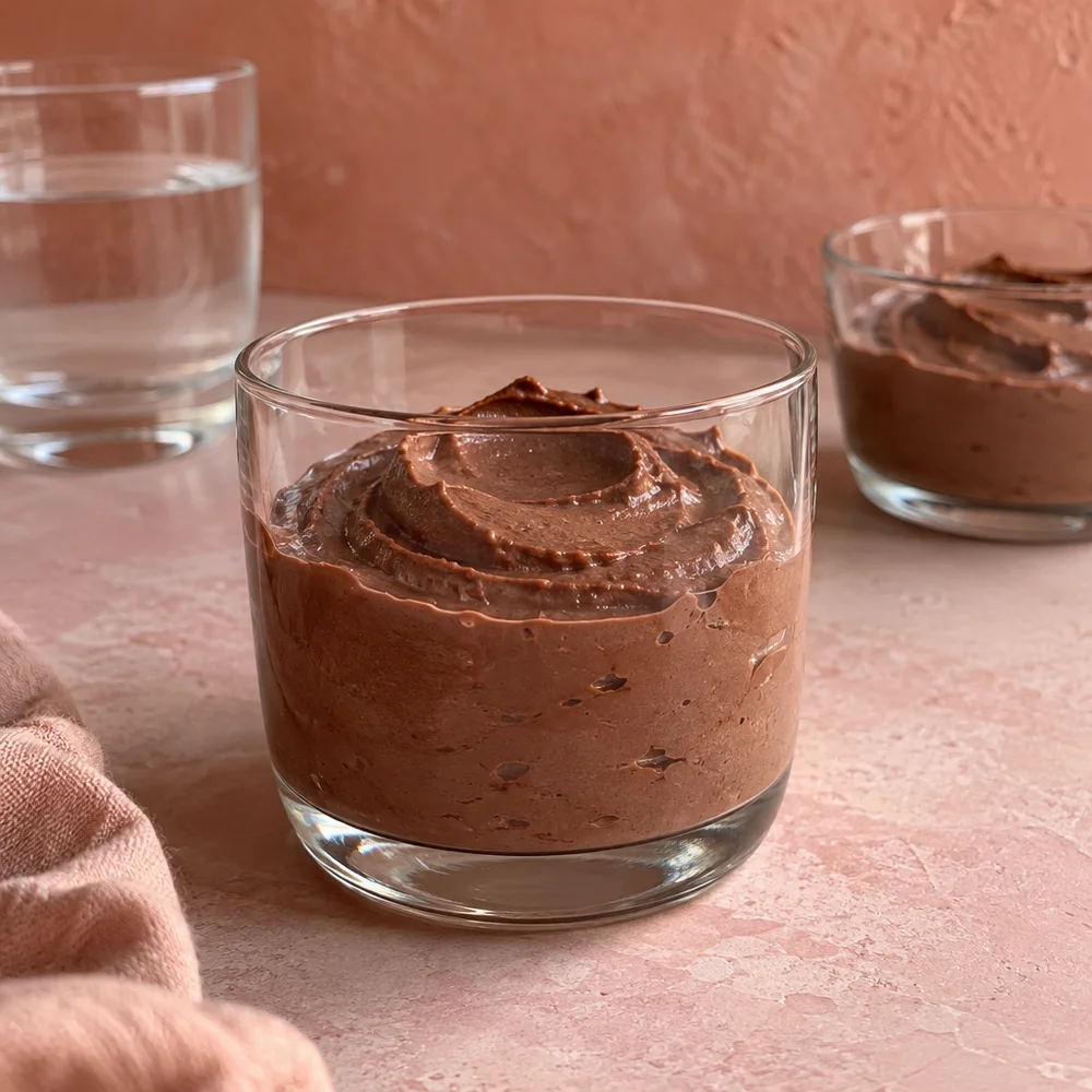 Vegan silken tofu chocolate mousse with dates