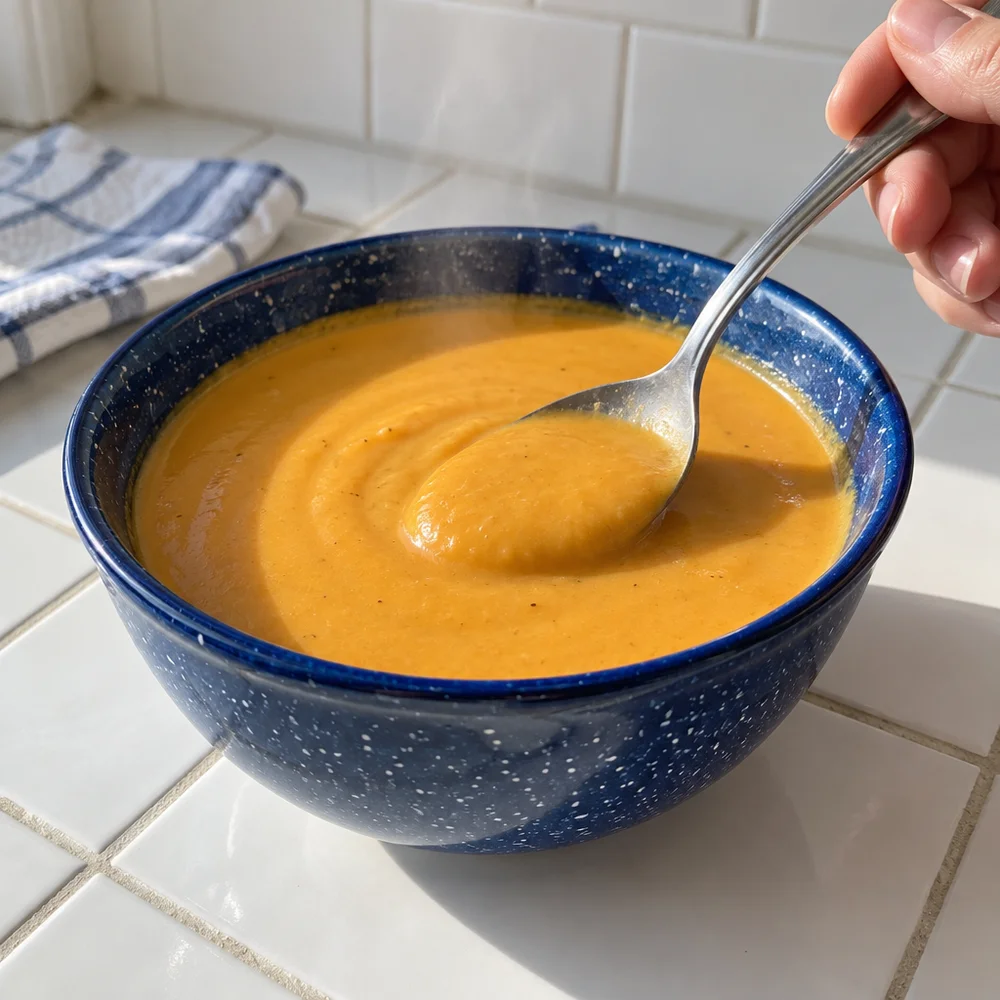 Vegan sweet potato and peanut soup