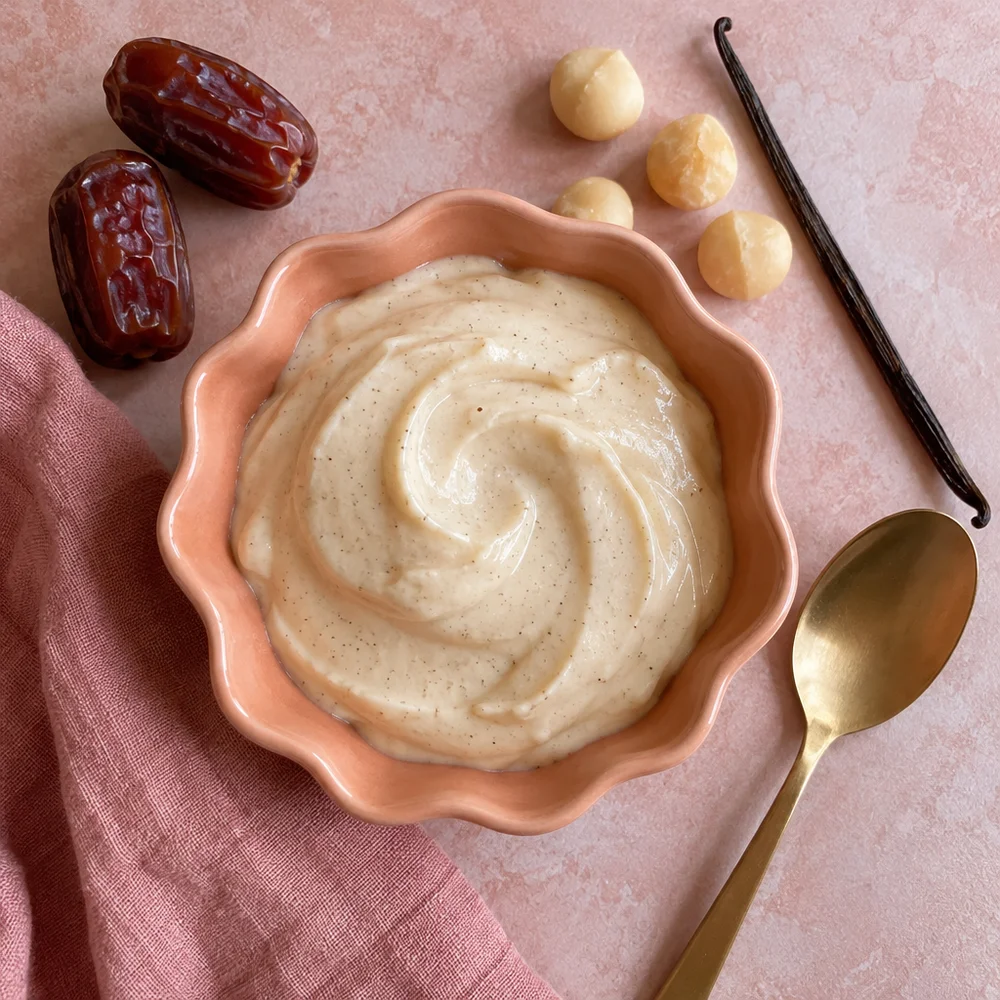 Vegan vanilla silken tofu mousse