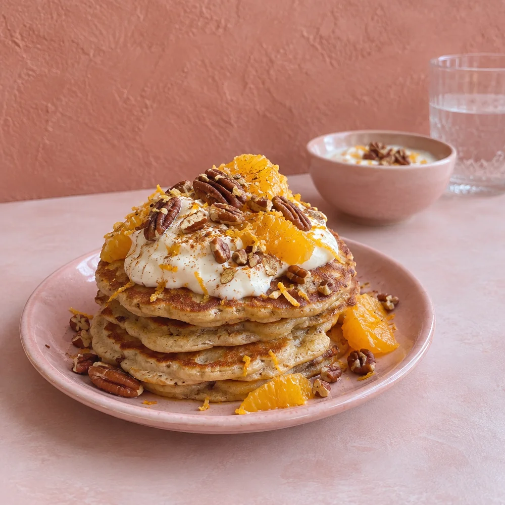 Vegan Christmas pancakes with orange and cardamom