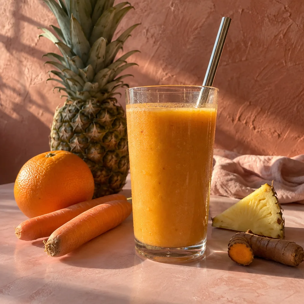 Vegan pineapple and turmeric smoothie