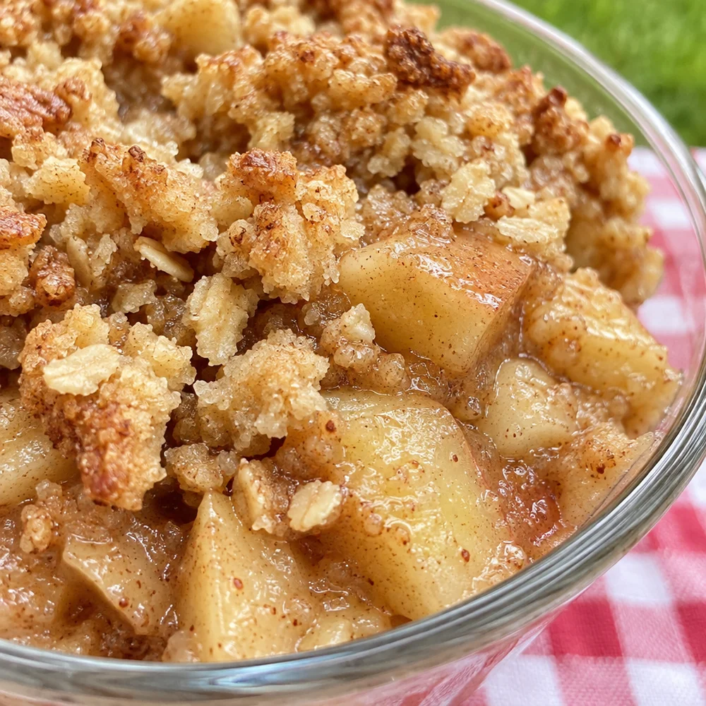 Vegan apple and cinnamon crumble