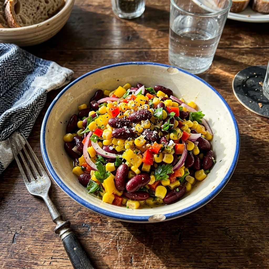 Vegan bean and sweetcorn salad