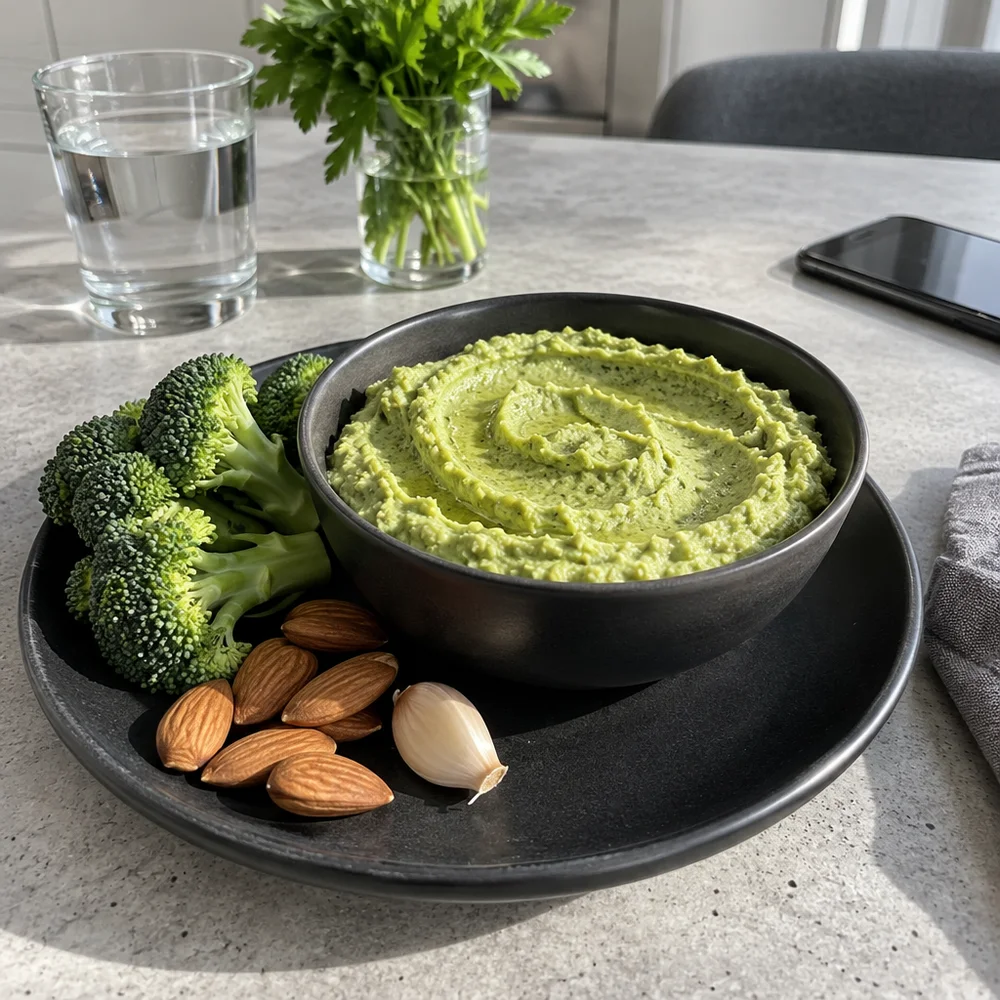 Vegan broccoli and almond spread