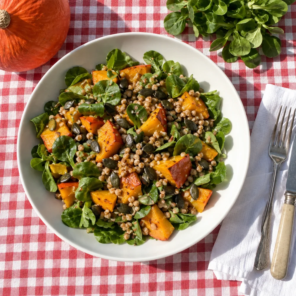 Vegan buckwheat and squash salad