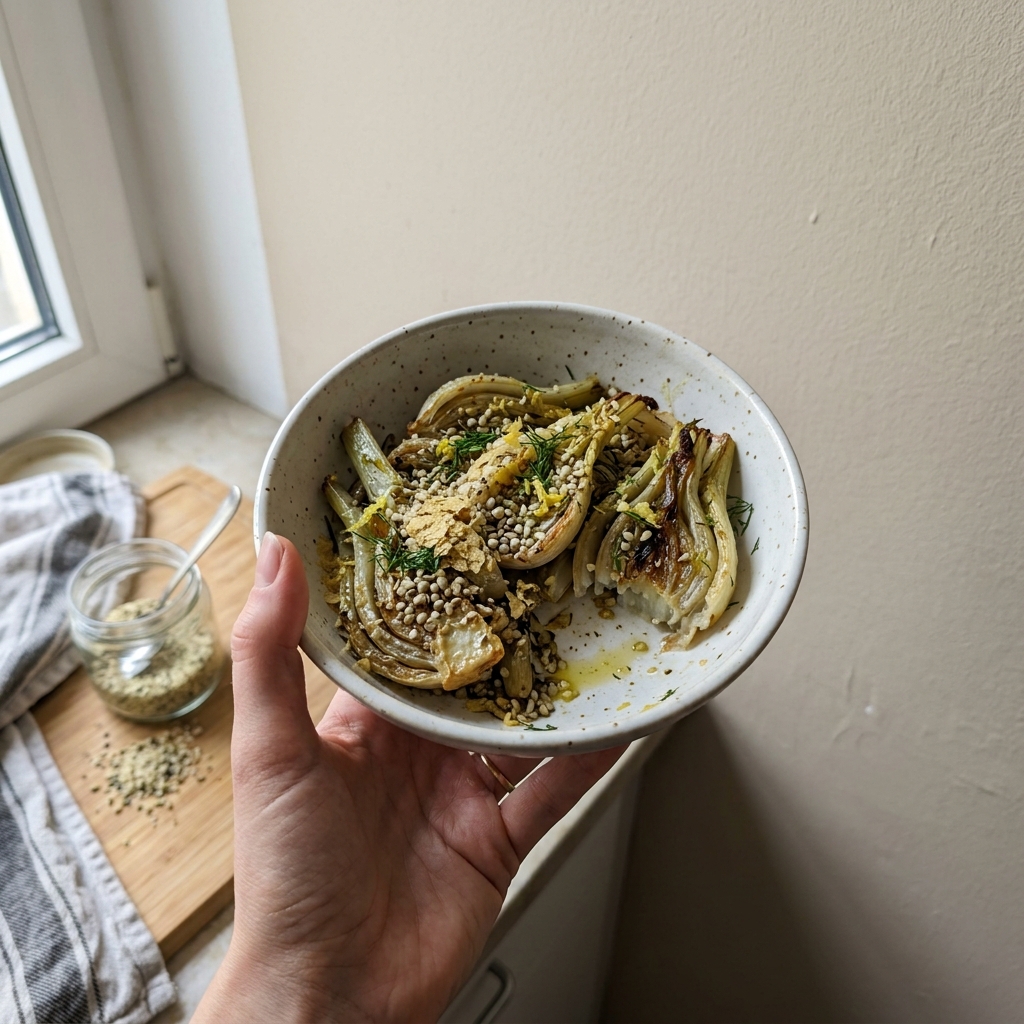 Vegan fennel with hemp seeds