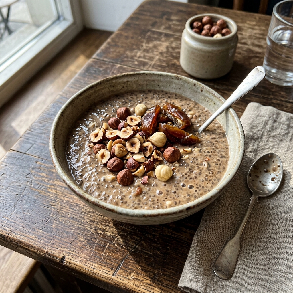 Vegan hazelnut chia pudding