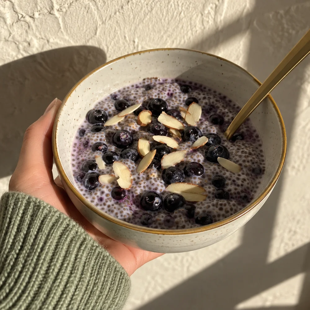 Vegan blueberry chia pudding