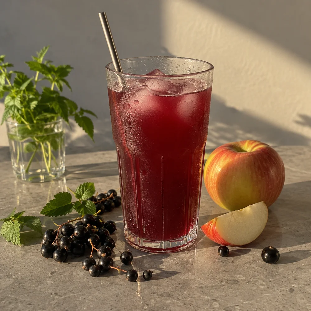 Vegan redcurrant and apple juice