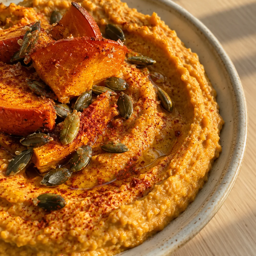 Vegan squash hummus with smoked paprika