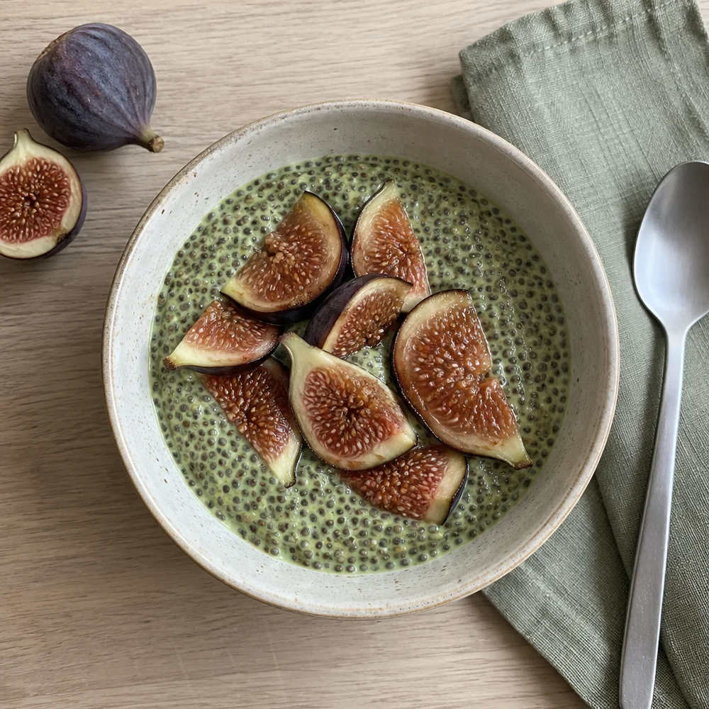 Vegan matcha chia pudding