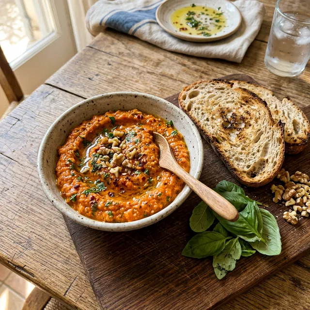 Vegan pepper and feta spread