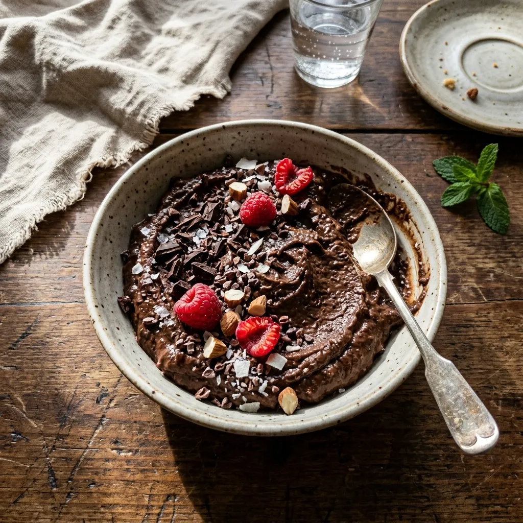 Vegan raw avocado chocolate pudding