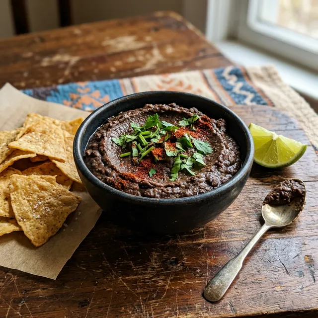 Vegan black bean spread with cumin