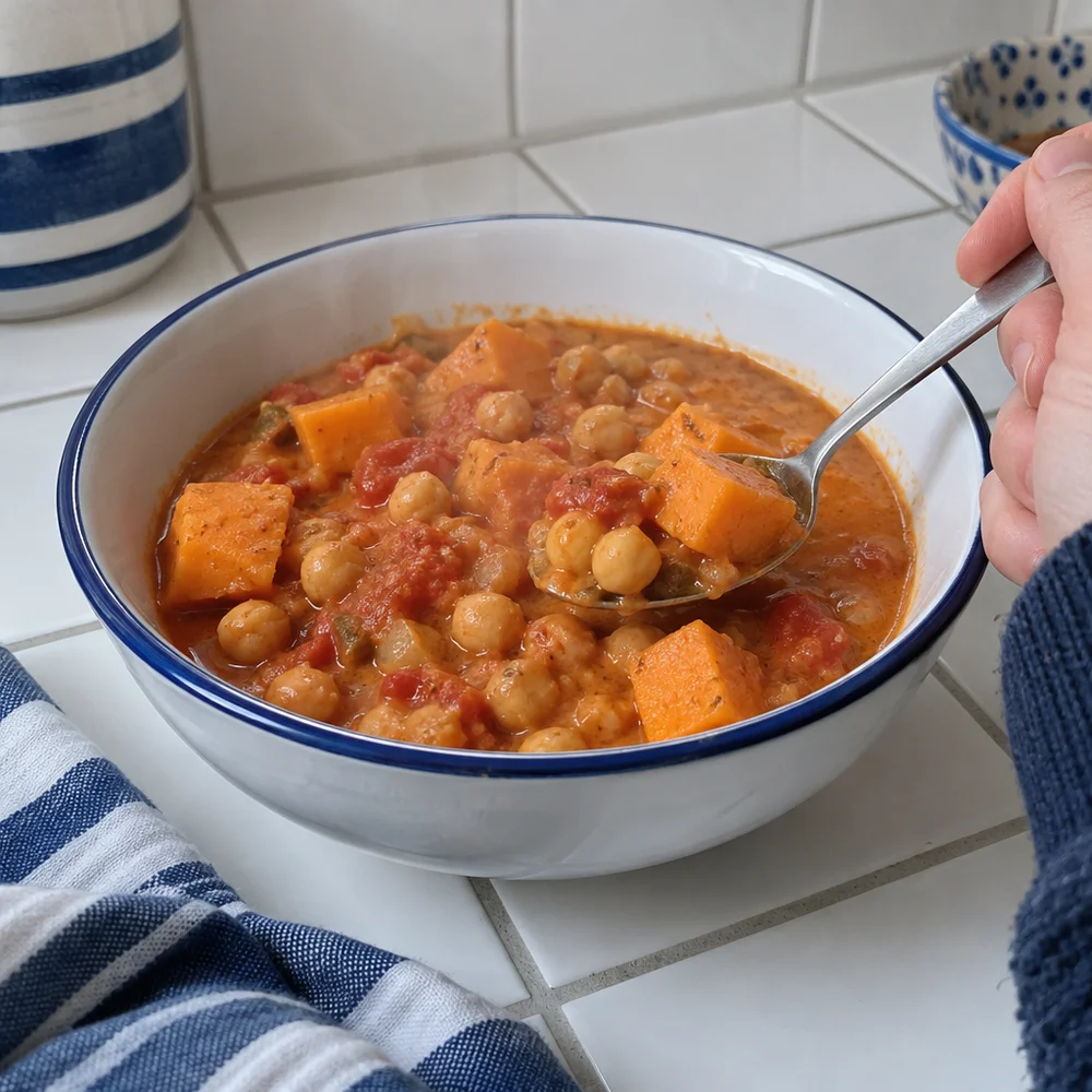 Vegan sweet potato and peanut stew