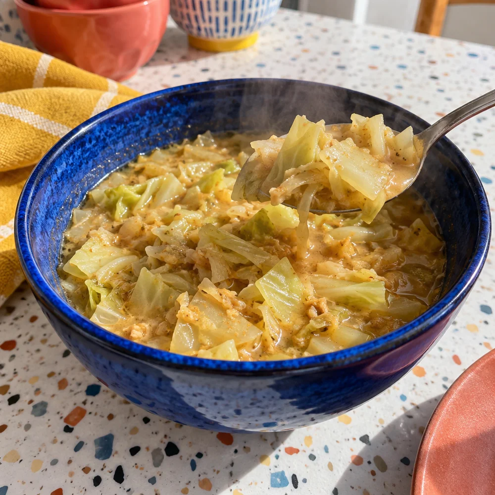 Vegan white cabbage and peanut stew