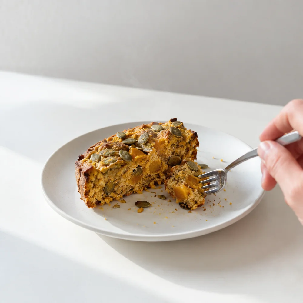 Vegan pumpkin spelt bread with pumpkin seeds