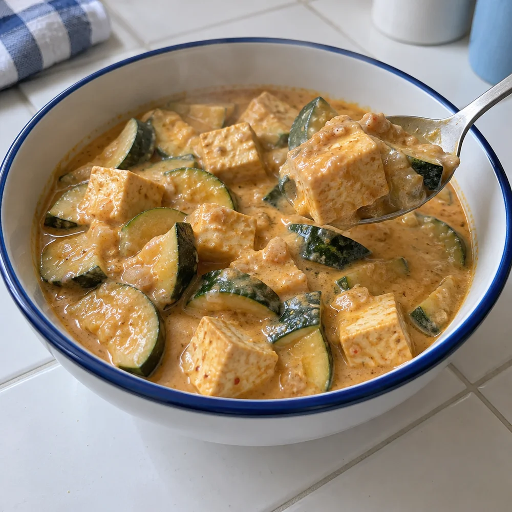 Vegan Thai peanut curry with tofu