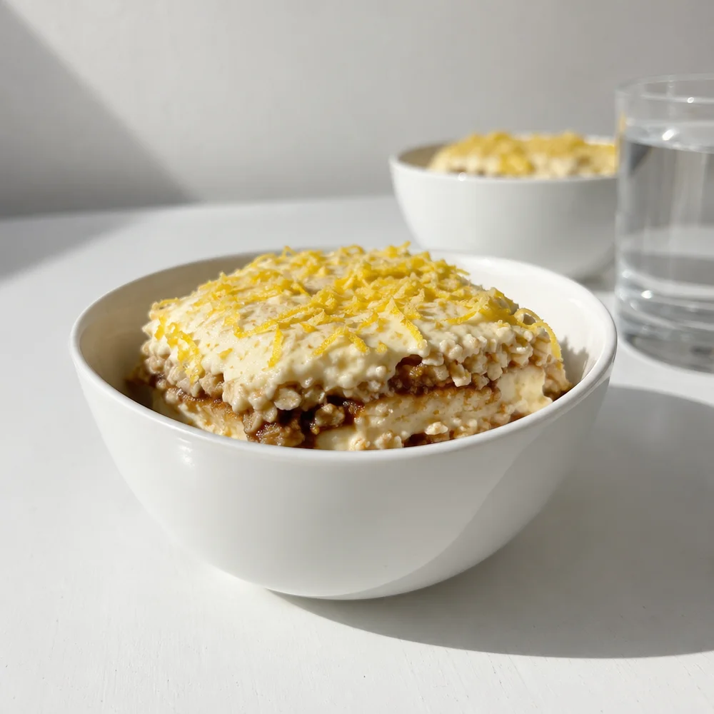 Vegan lemon protein tiramisu