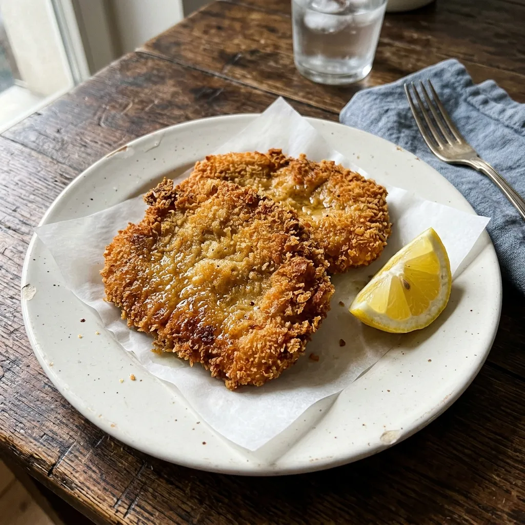 Vegetarian kohlrabi schnitzel