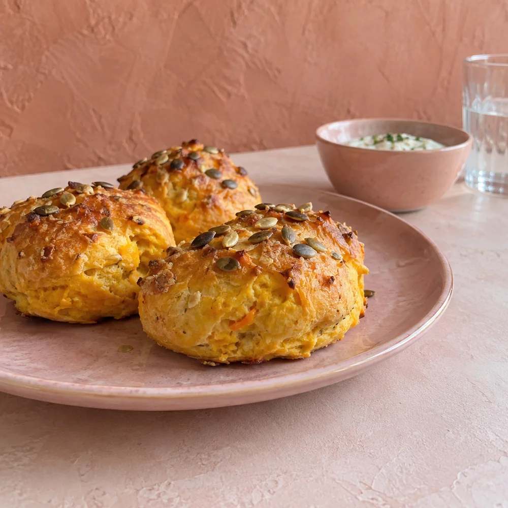 Vegetarian air fryer squash and quark rolls