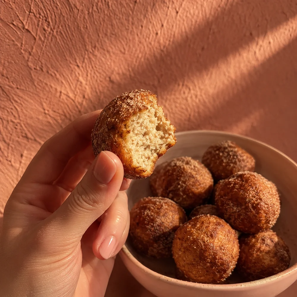 Vegetarian air fryer quark balls with wholemeal spelt