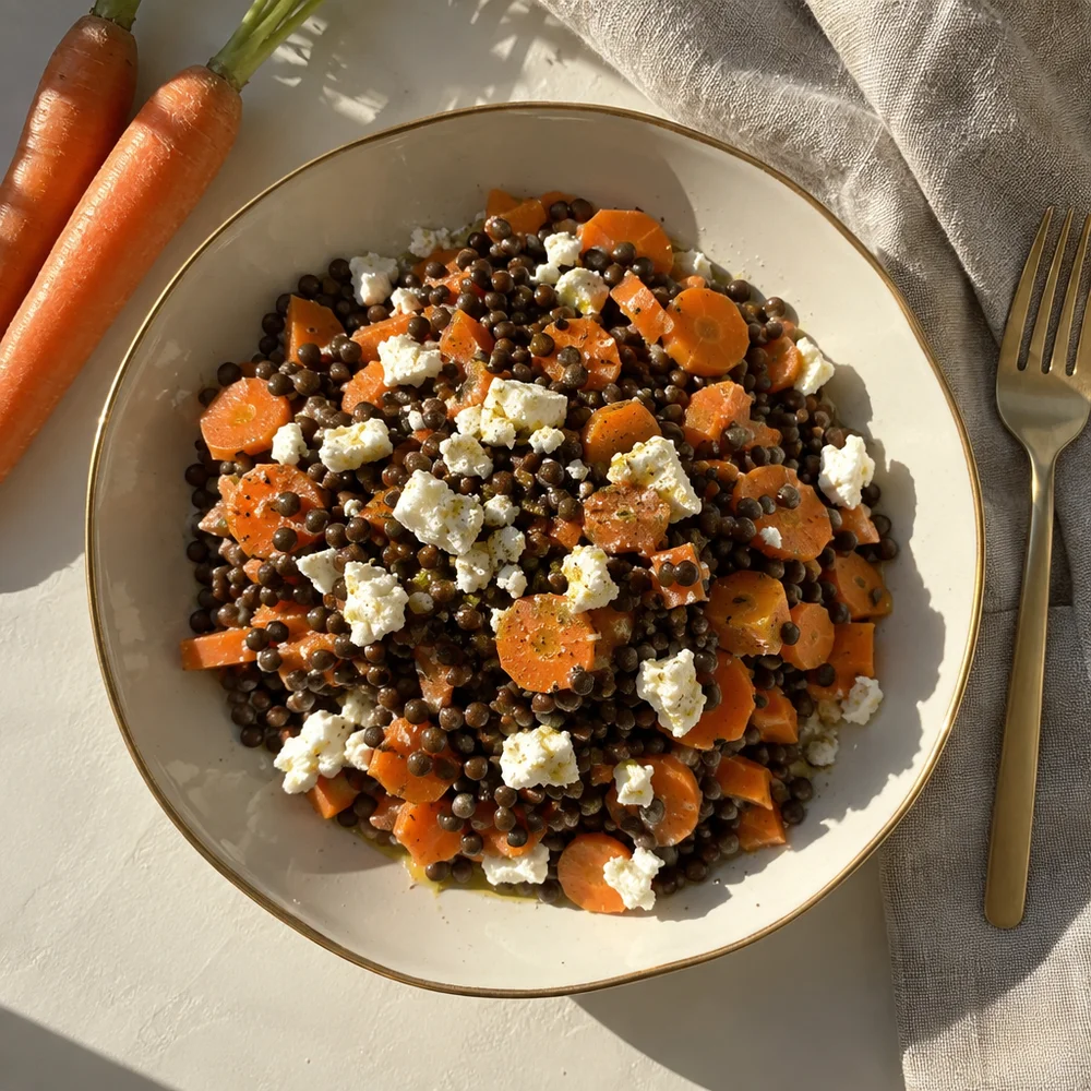 Vegetarian lentil and carrot salad