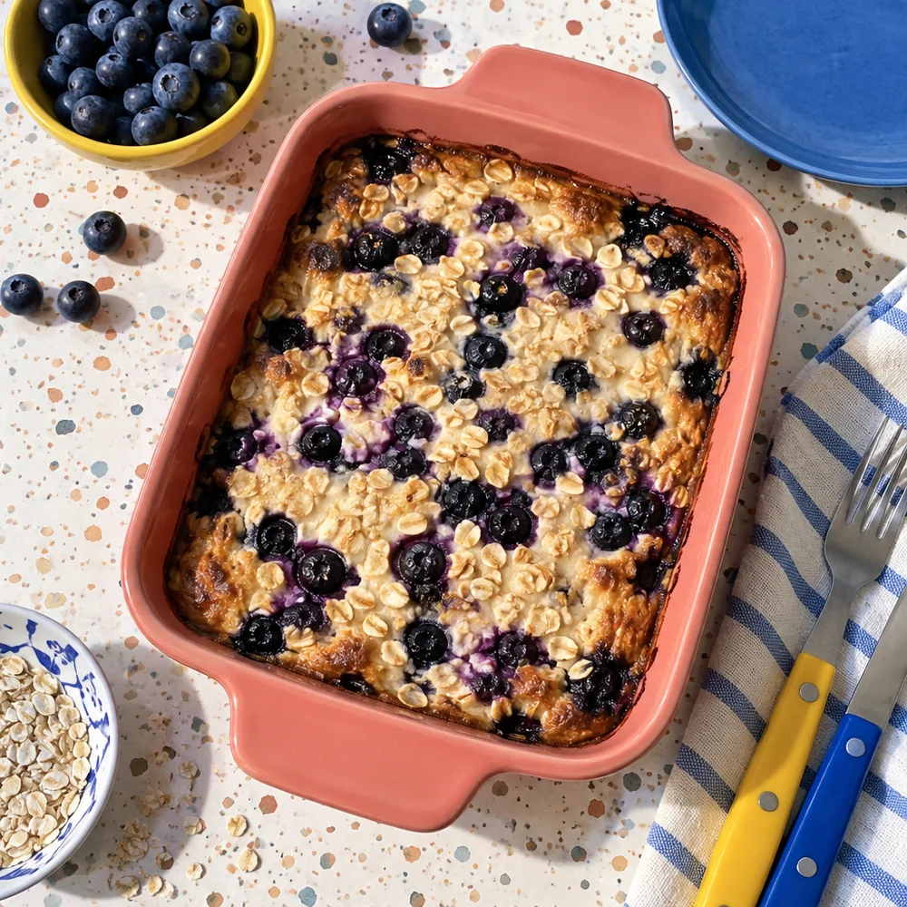 Vegetarian quark and berry bake