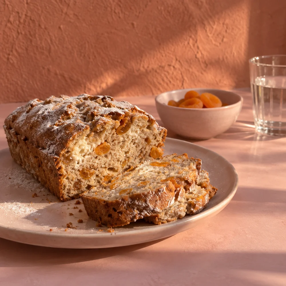 Vegetarian quark stollen with wholemeal spelt and apricots
