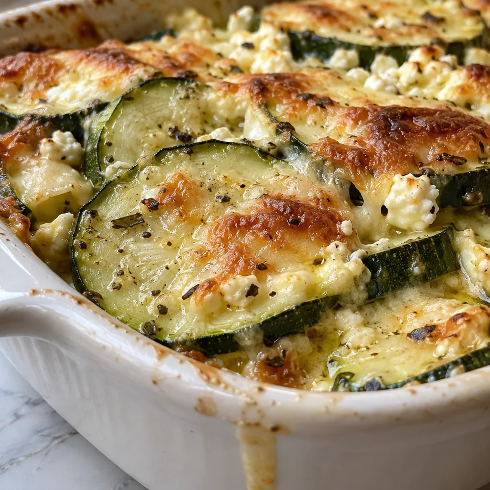 Vegetarian courgette and feta bake