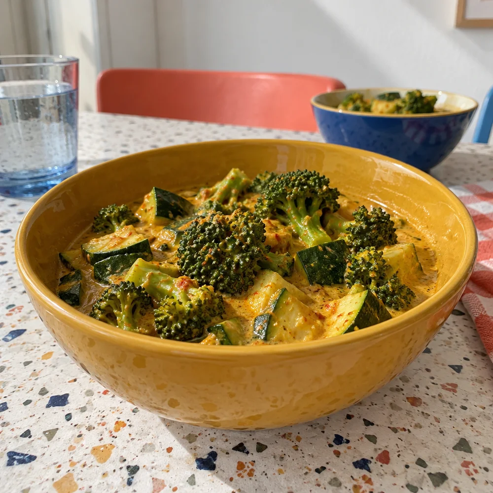 Vegetarian vegetable curry with coconut milk