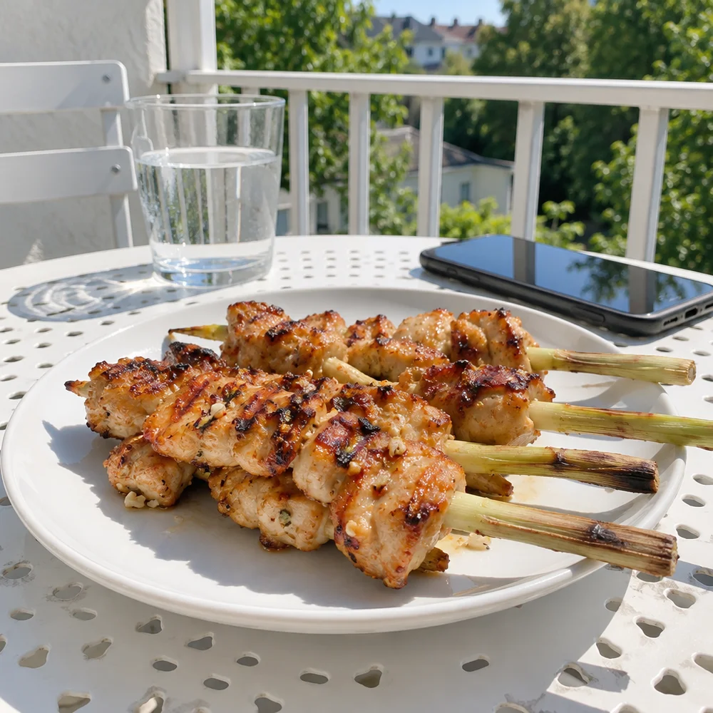 Vietnamese lemongrass chicken skewers