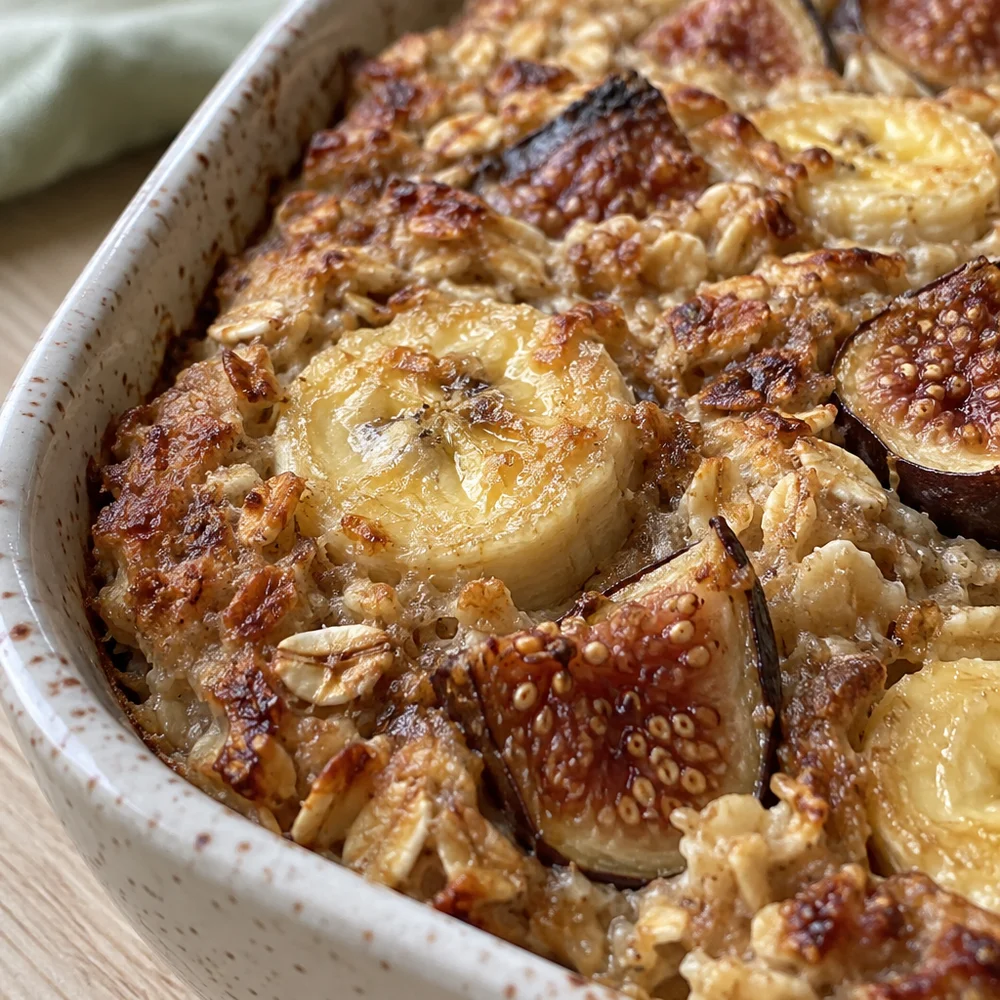 Vegan oat and fig bake