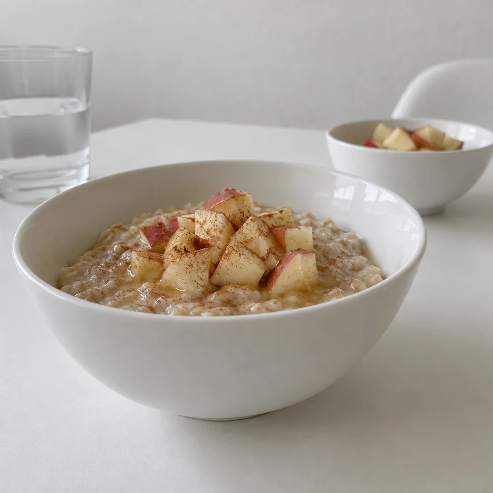Warm cinnamon oat porridge
