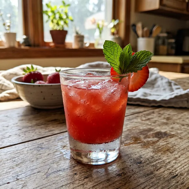 Low-carb watermelon and lime drink with mint