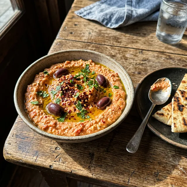 Spicy feta and red pepper dip (tirokafteri-style)