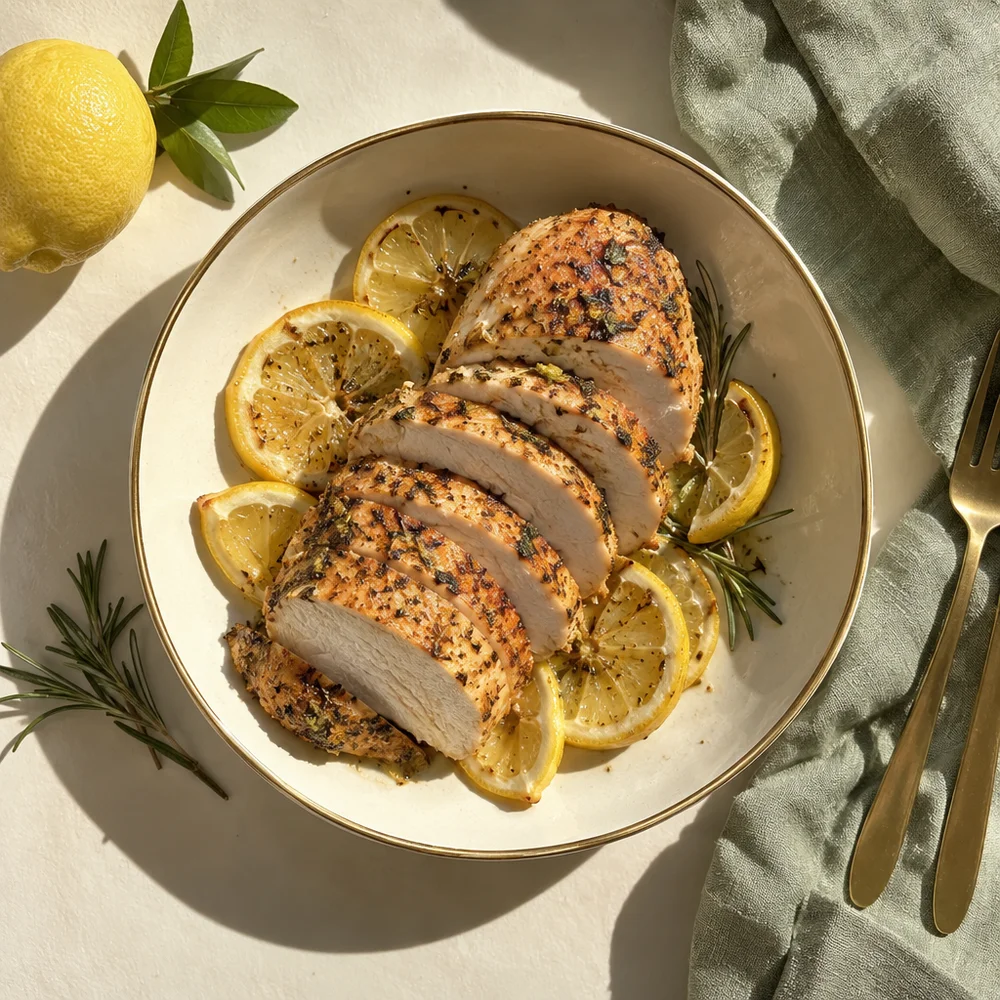 Oven-baked lemon turkey breast