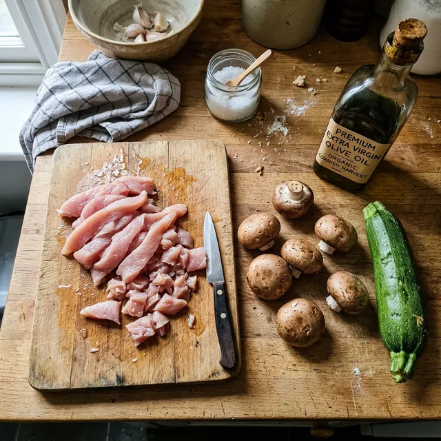 High-protein courgette cordon bleu
