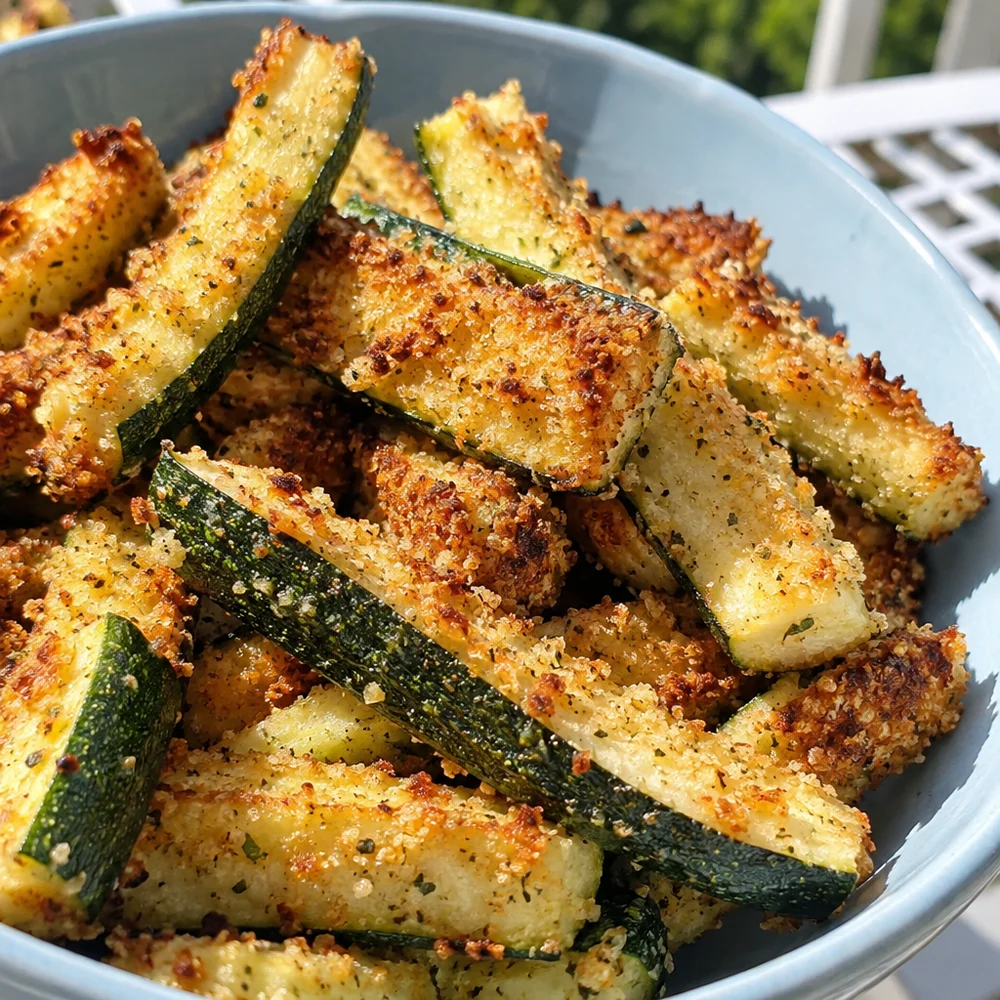 Crispy oven-baked courgette fries