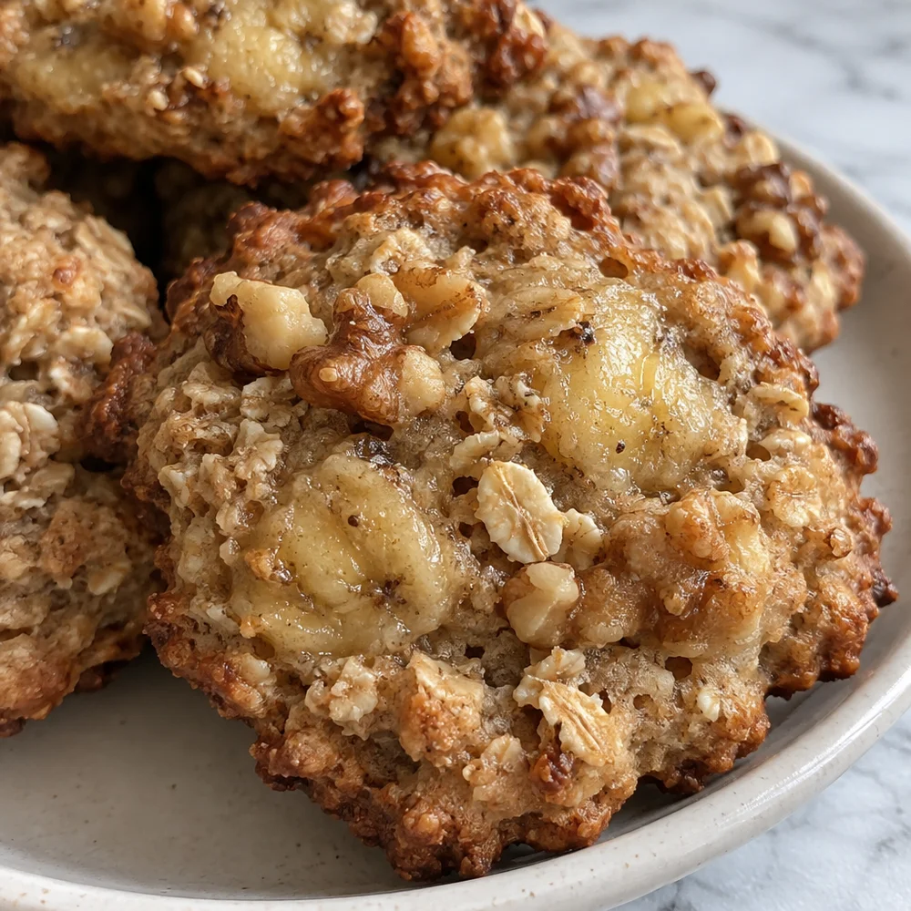 Banana oat cookies with walnuts