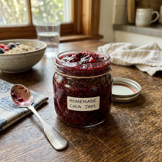 Vegan mixed berry chia jam